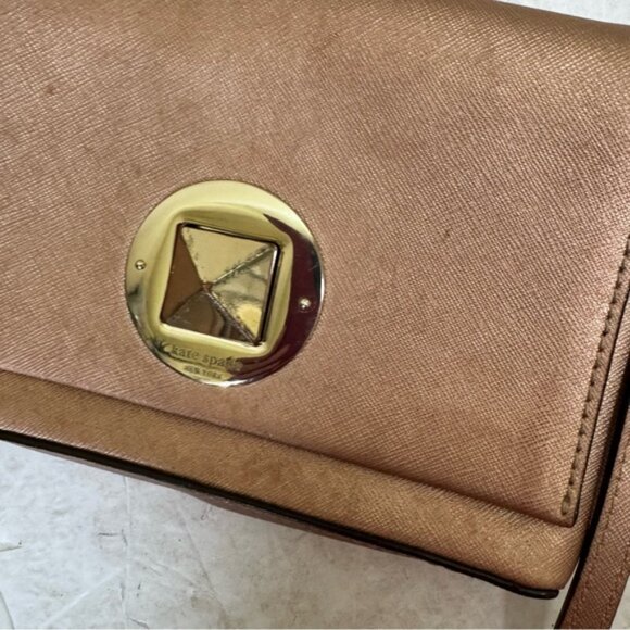 Kate Spade Newbury Lane Sally Crossbody Rose Gold Saffiano Leather Shoulder Bag - Picture 7 of 16